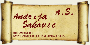 Andrija Saković vizit kartica